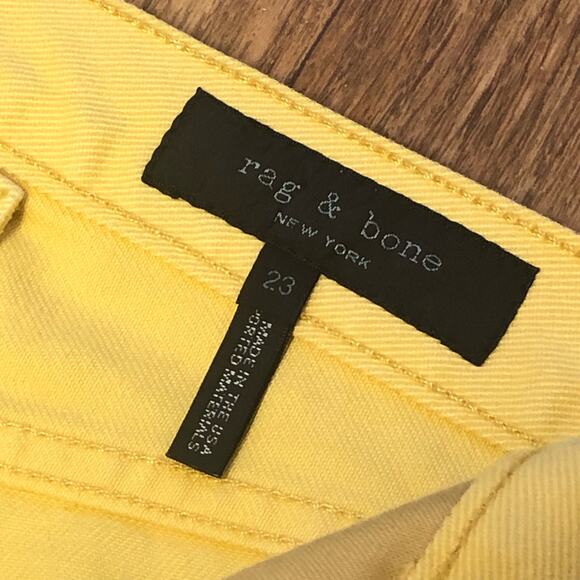 Rag & Bone Straight Leg Ankle Length Jeans in Sunrise Yellow Size 23 - Picture 11 of 11